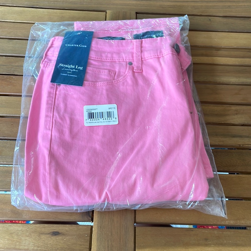 Charter Club size 8 petite pink straight leg pants